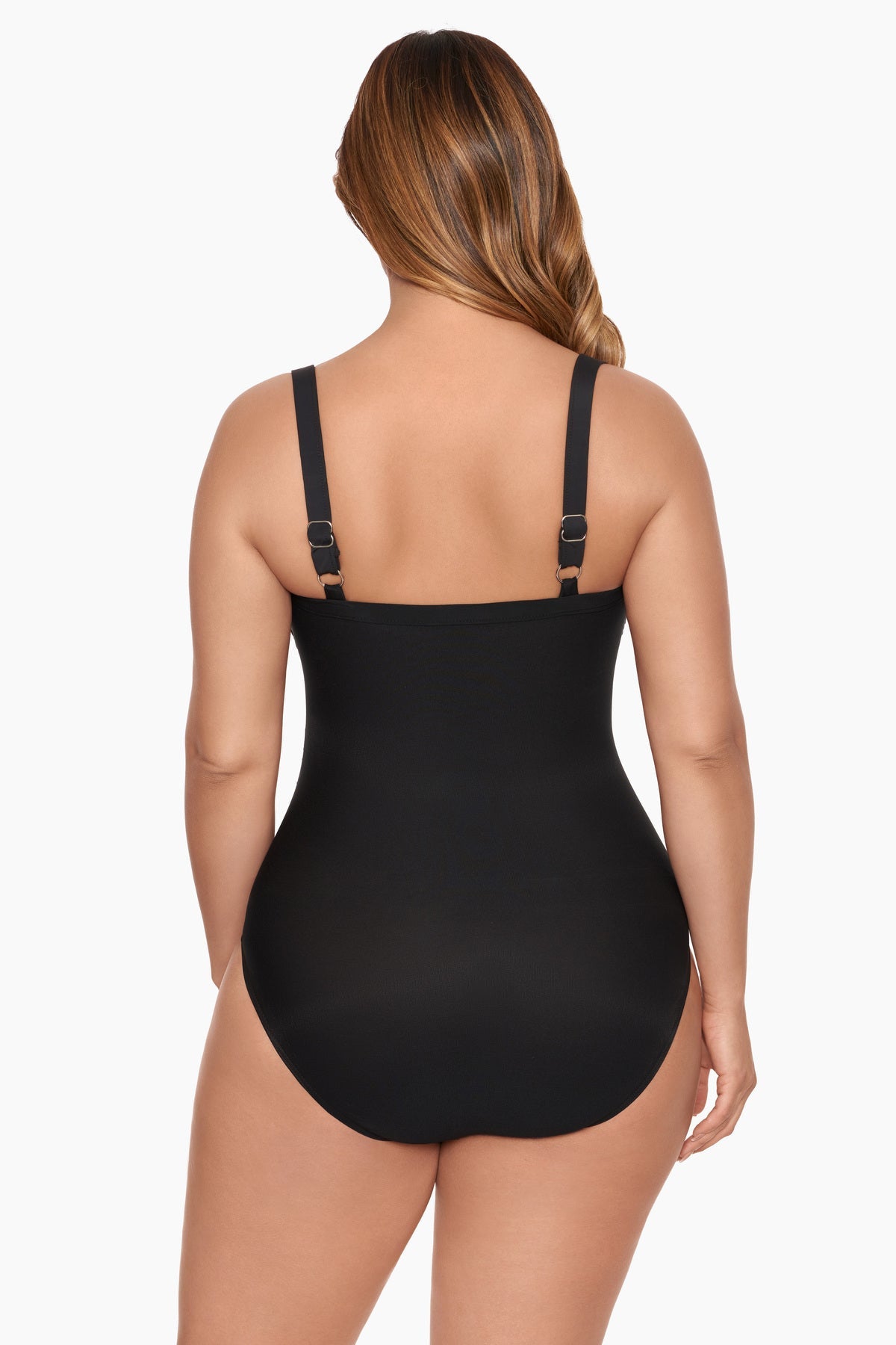 Miraclesuit Black/White Colorblock Kara One Piece Swimsuit DD-Cup