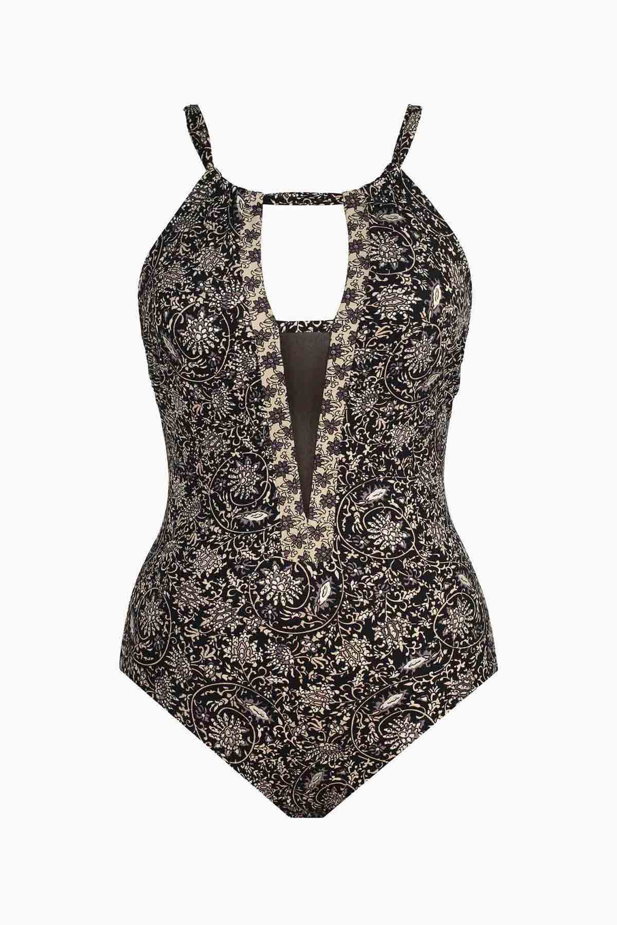 Miraclesuit Black/Multi Amoressa Montague Ghost One Piece Swimsuit