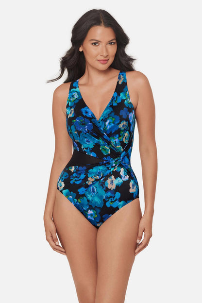 Miraclesuit Black/Multi Circe One Piece in Secret Garden
