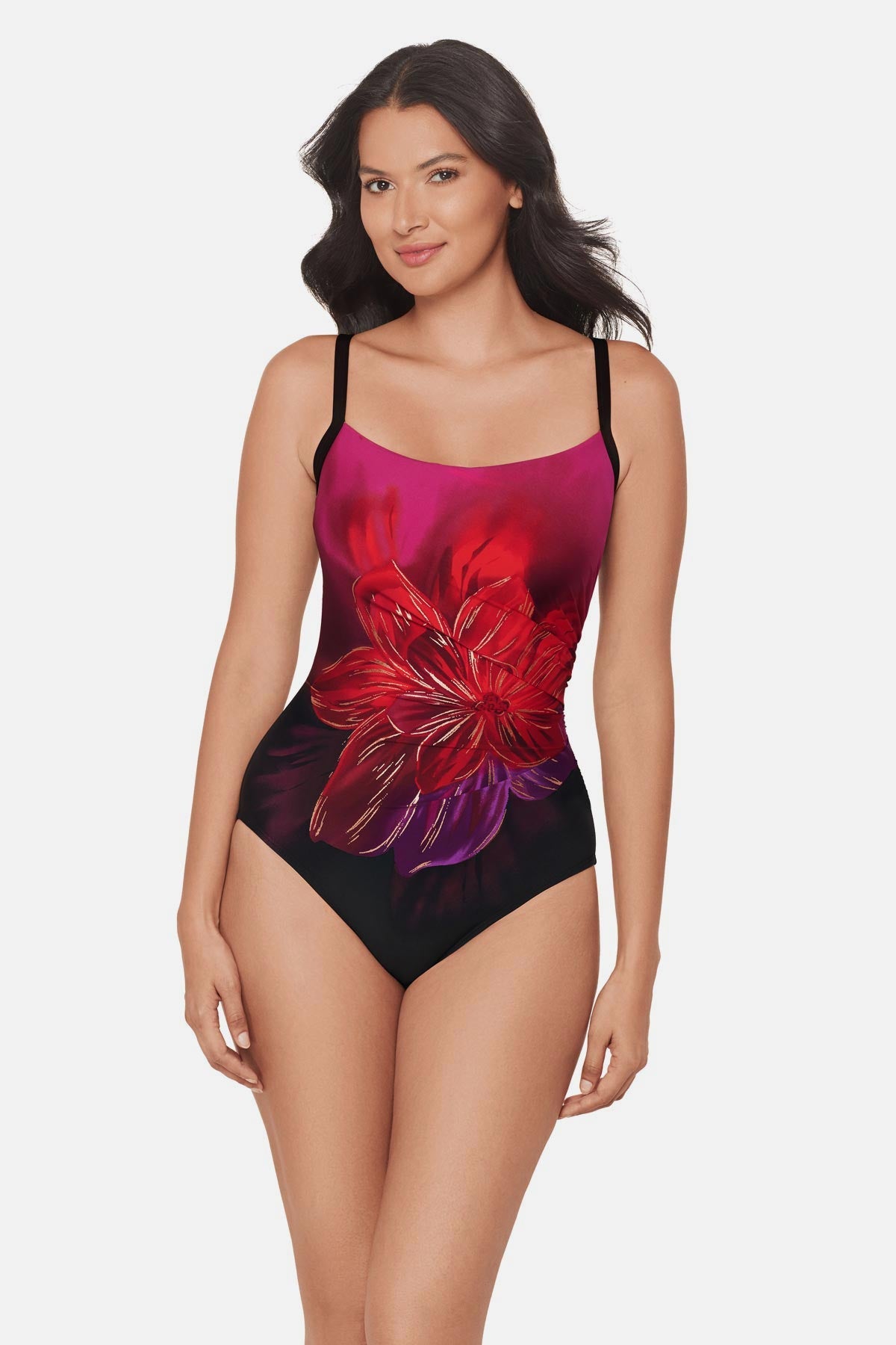 Miraclesuit Black/Multi Starr One Piece in Petali Rosa