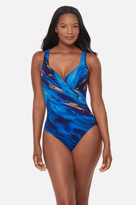 Miraclesuit Blue/Multi Its A Wrap One Piece in Stellar Nova