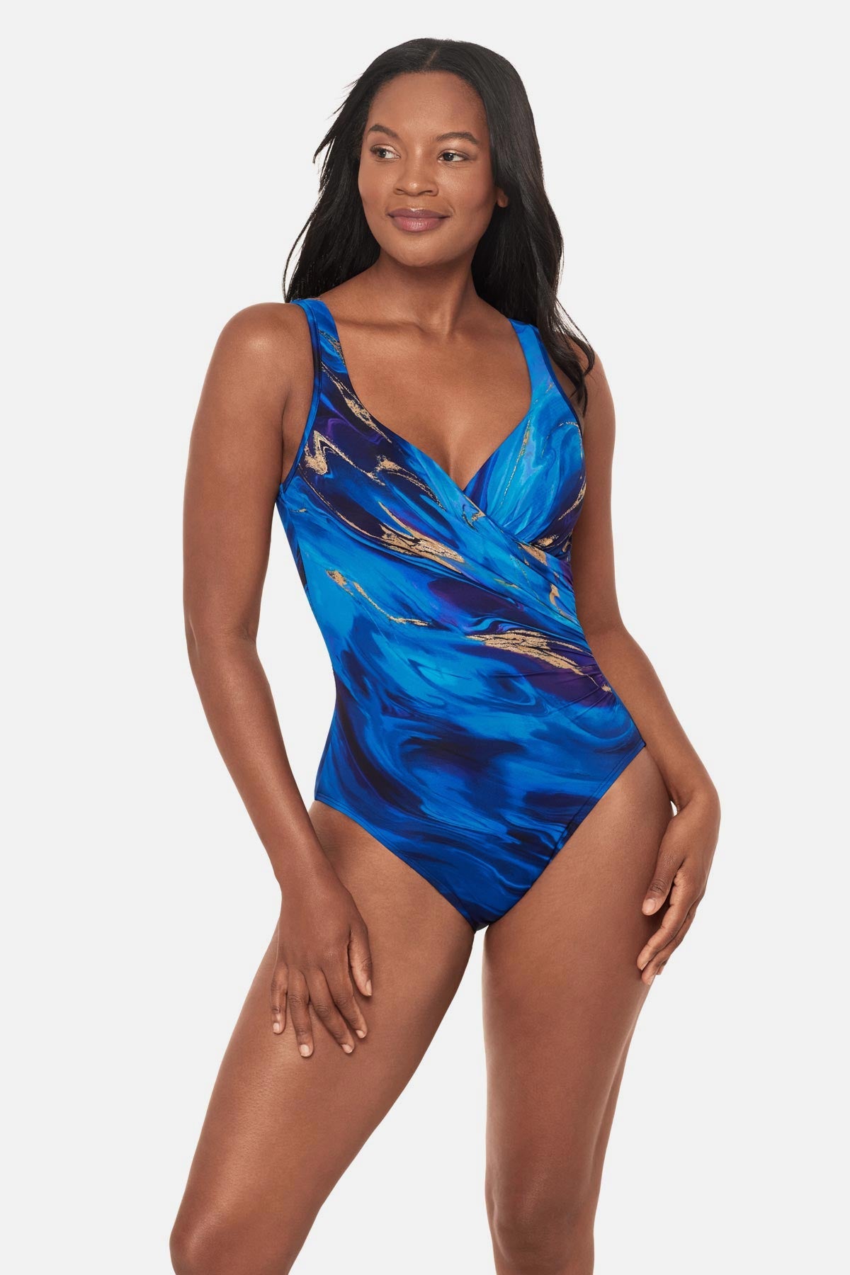 Miraclesuit Blue/Multi Its A Wrap One Piece in Stellar Nova