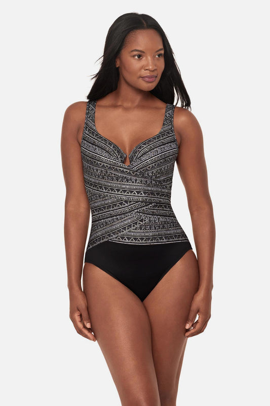 Miraclesuit Black/White Escape One Piece in Elysium
