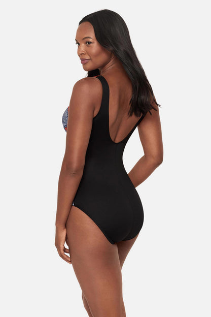 Miraclesuit Black/Multi Regatta One Piece in Steel Magnolias