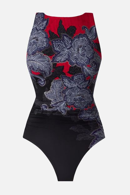 Miraclesuit Black/Multi Regatta One Piece in Steel Magnolias