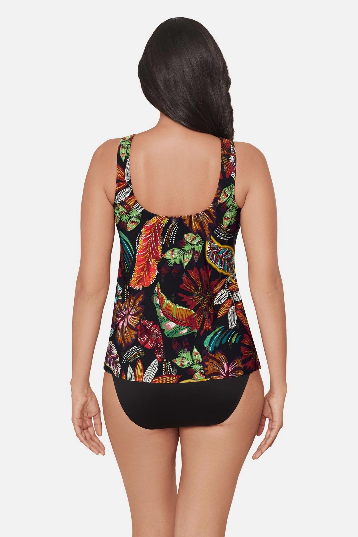 Miraclesuit Black/Multi Ursula Tankini Top in Pluma Orla
