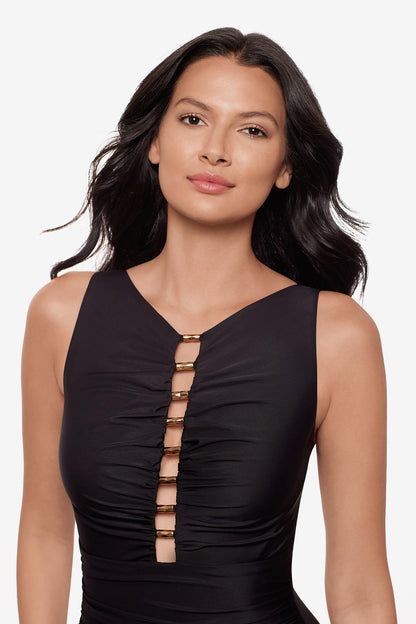 Miraclesuit Black Swizzle One Piece