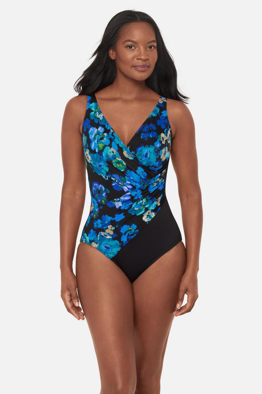 Miraclesuit Black/Multi Oceanus One Piece in Secret Garden
