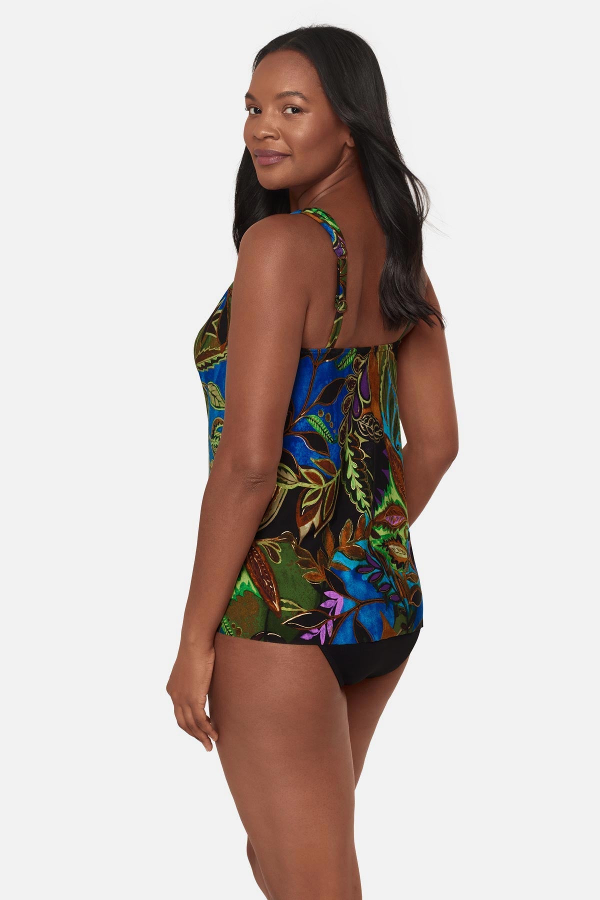 Miraclesuit Blue/Multi Dazzle Tankini Top in Amazonia
