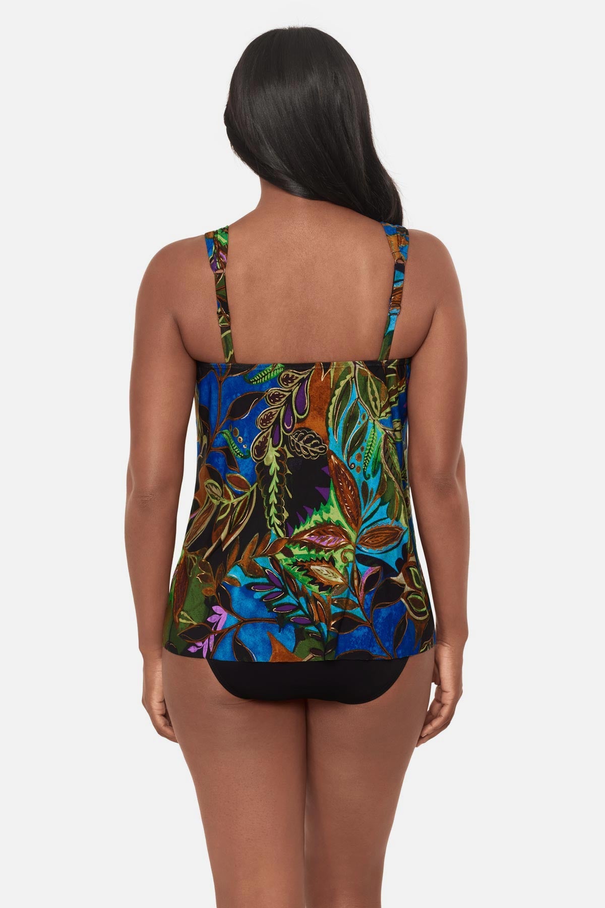 Miraclesuit Blue/Multi Dazzle Tankini Top in Amazonia