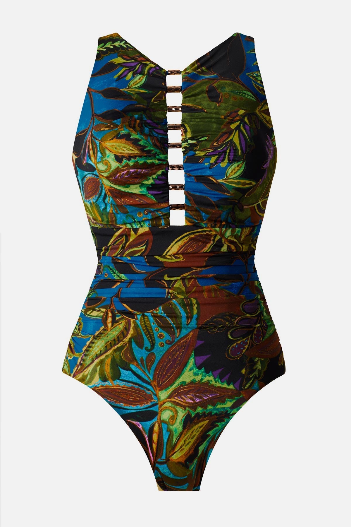 Miraclesuit Blue/Multi Swizzle One Piece in Amazonia