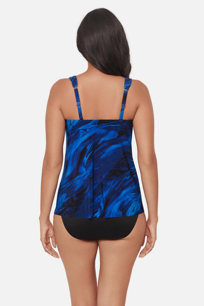 Miraclesuit Blue/Multi Dazzle Tankini Top in Stellar Nova
