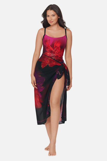 Miraclesuit Black/Multi Pareo Cover Up in Petali Rosa
