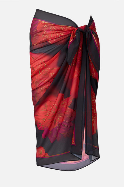 Miraclesuit Black/Multi Pareo Cover Up in Petali Rosa
