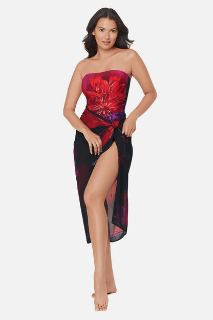 Miraclesuit Black/Multi Pareo Cover Up in Petali Rosa