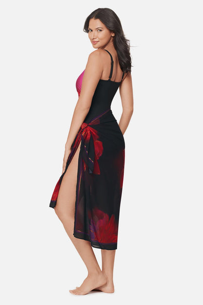 Miraclesuit Black/Multi Pareo Cover Up in Petali Rosa