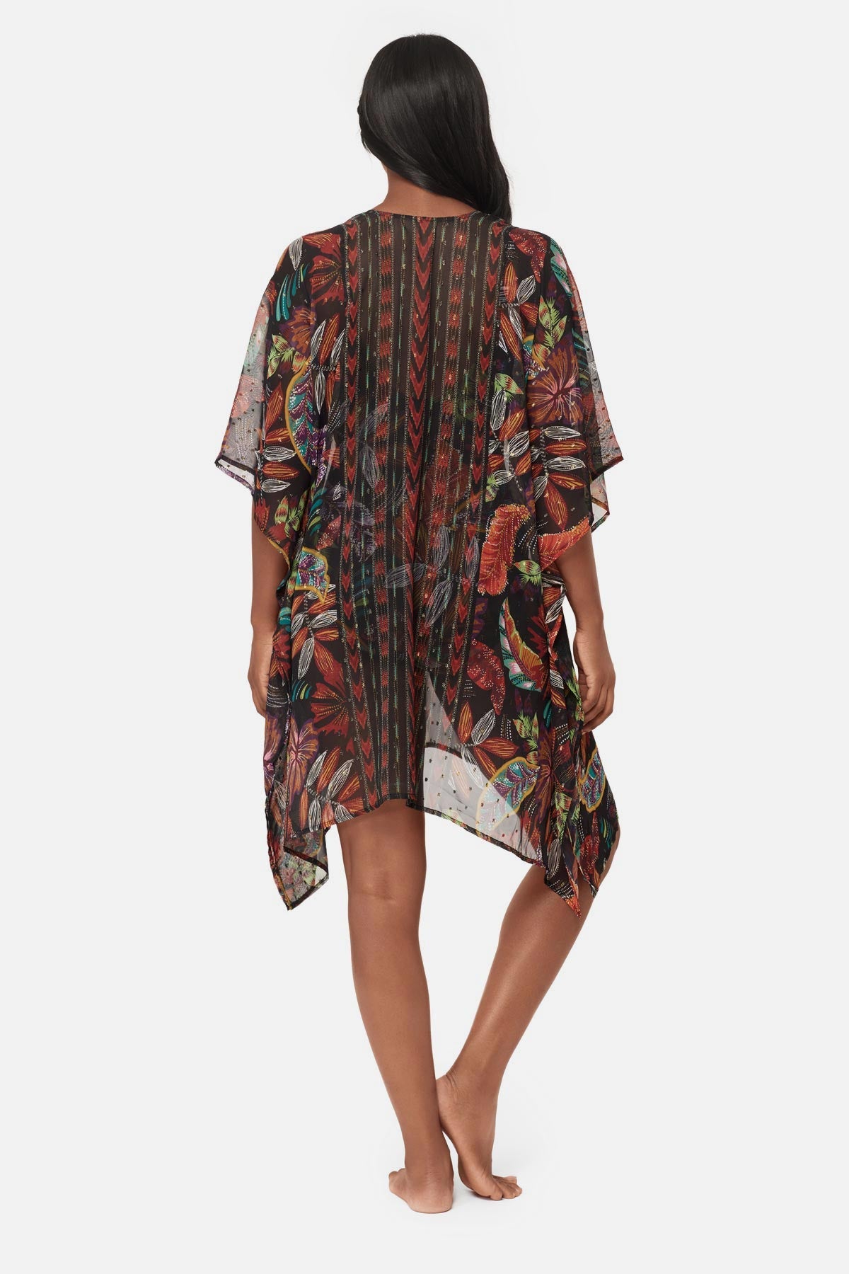 Miraclesuit Black/Multi Caftan Cover Up in Pluma Orla