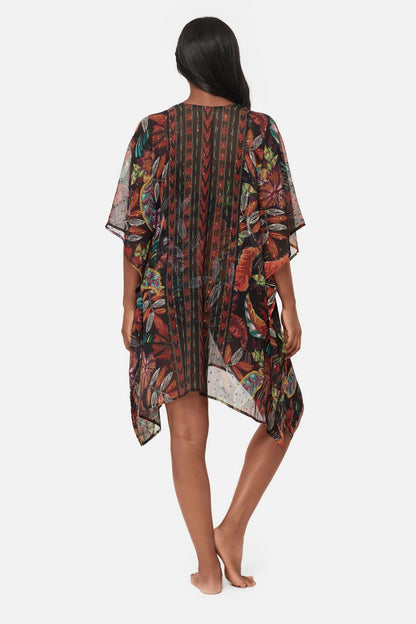 Miraclesuit Black/Multi Caftan Cover Up in Pluma Orla