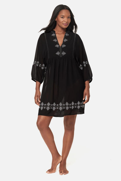 Miraclesuit Black/White Beach Dress Cover Up in Elysium