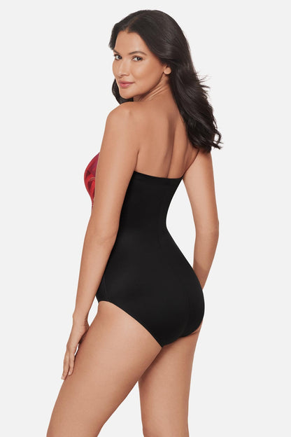 Miraclesuit Black/Multi Avanti One Piece in Petali Rosa
