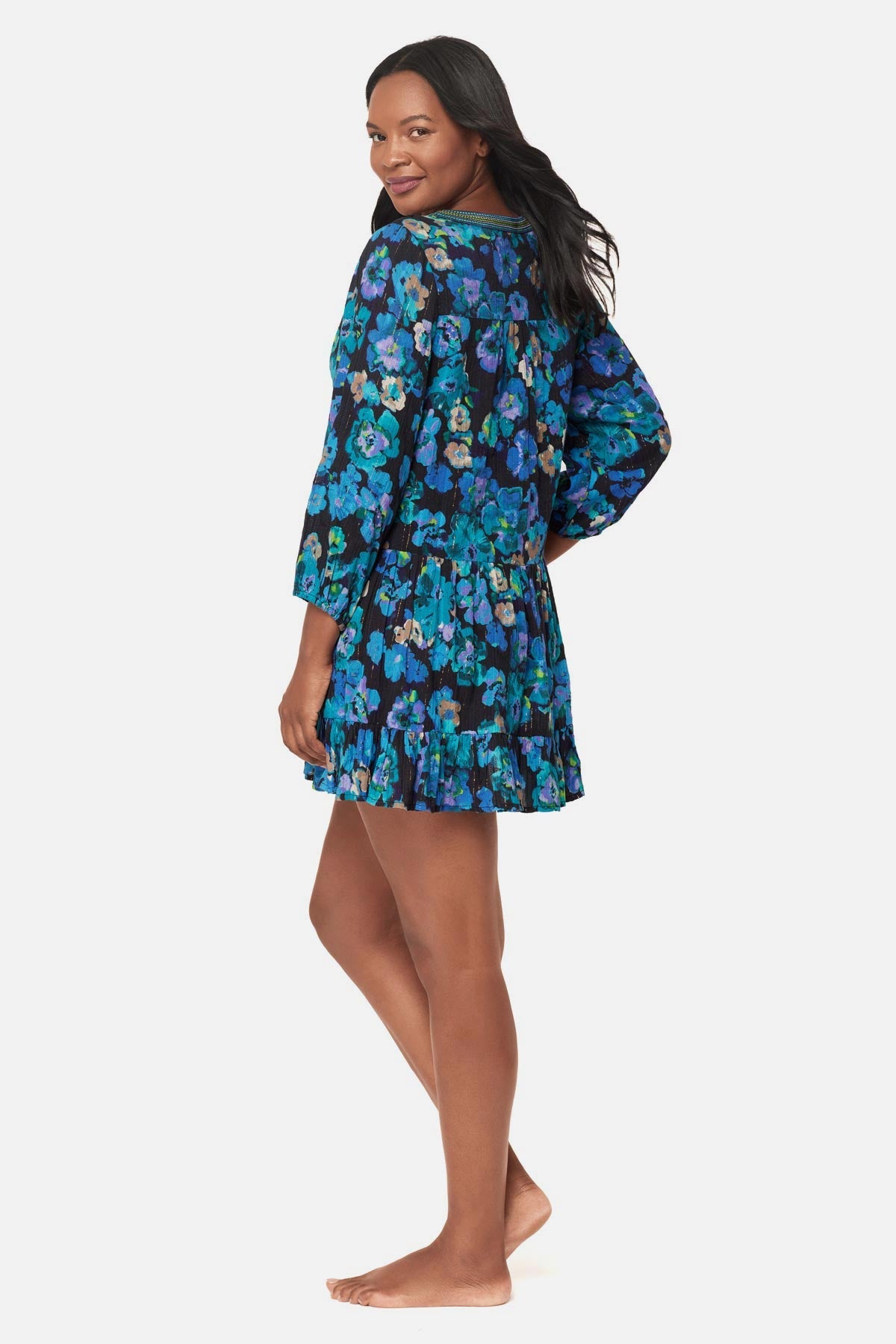 Miraclesuit Black/Multi Beach Dress Cover Up in Secret Garden