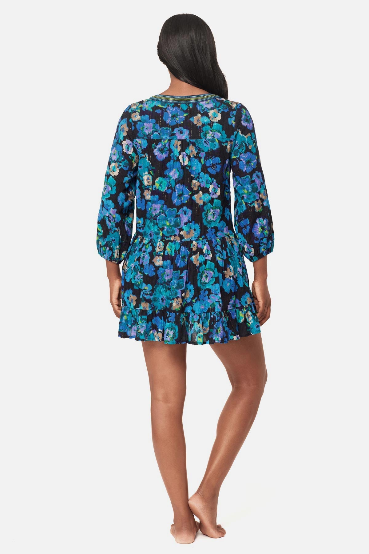 Miraclesuit Black/Multi Beach Dress Cover Up in Secret Garden