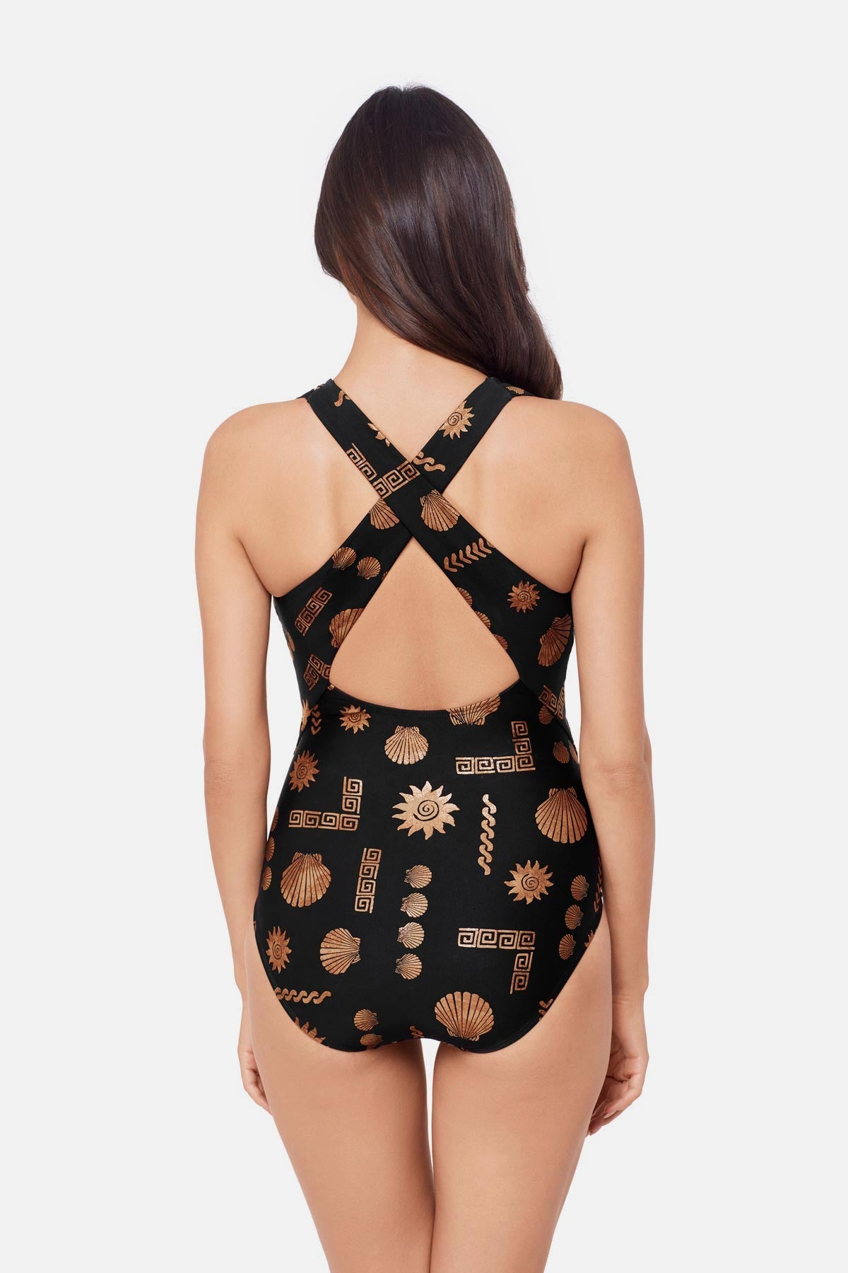 Miraclesuit Black/Multi Magicsuit Halle One Piece in Clamdigger