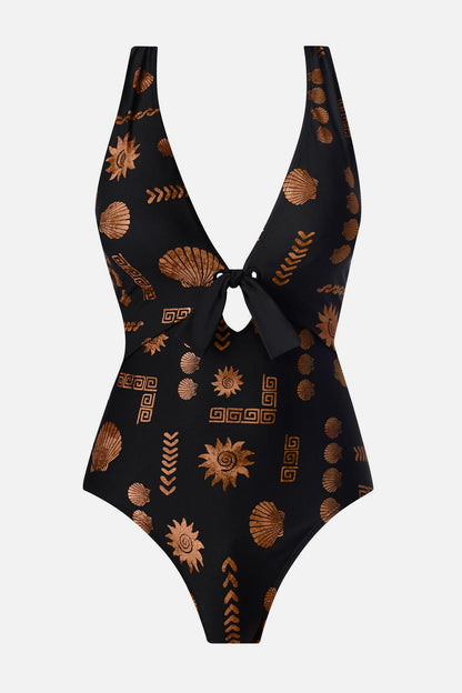 Miraclesuit Black/Multi Magicsuit Halle One Piece in Clamdigger