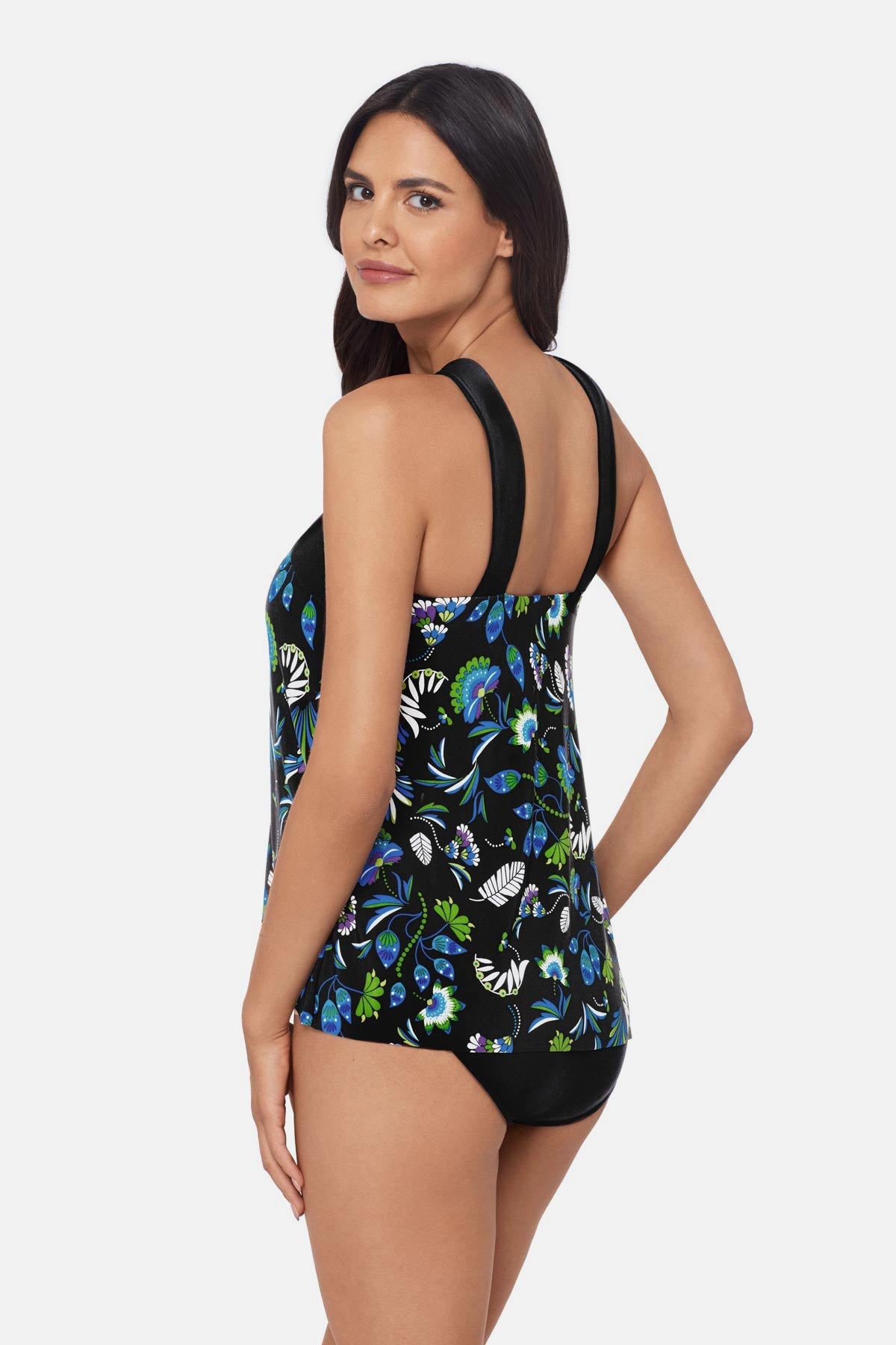 Miraclesuit Black/Multi Magicsuit Faye Tankini Top in Taj Mahal