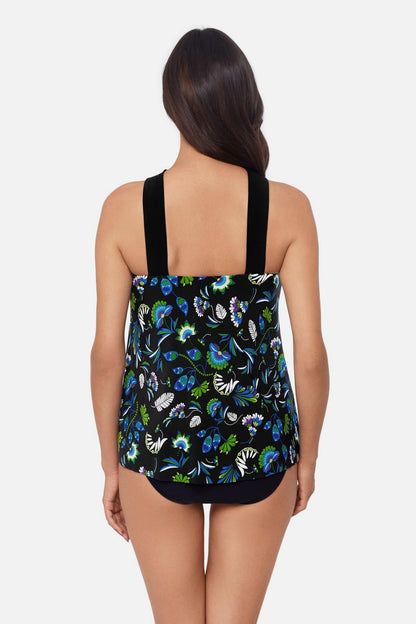 Miraclesuit Black/Multi Magicsuit Faye Tankini Top in Taj Mahal