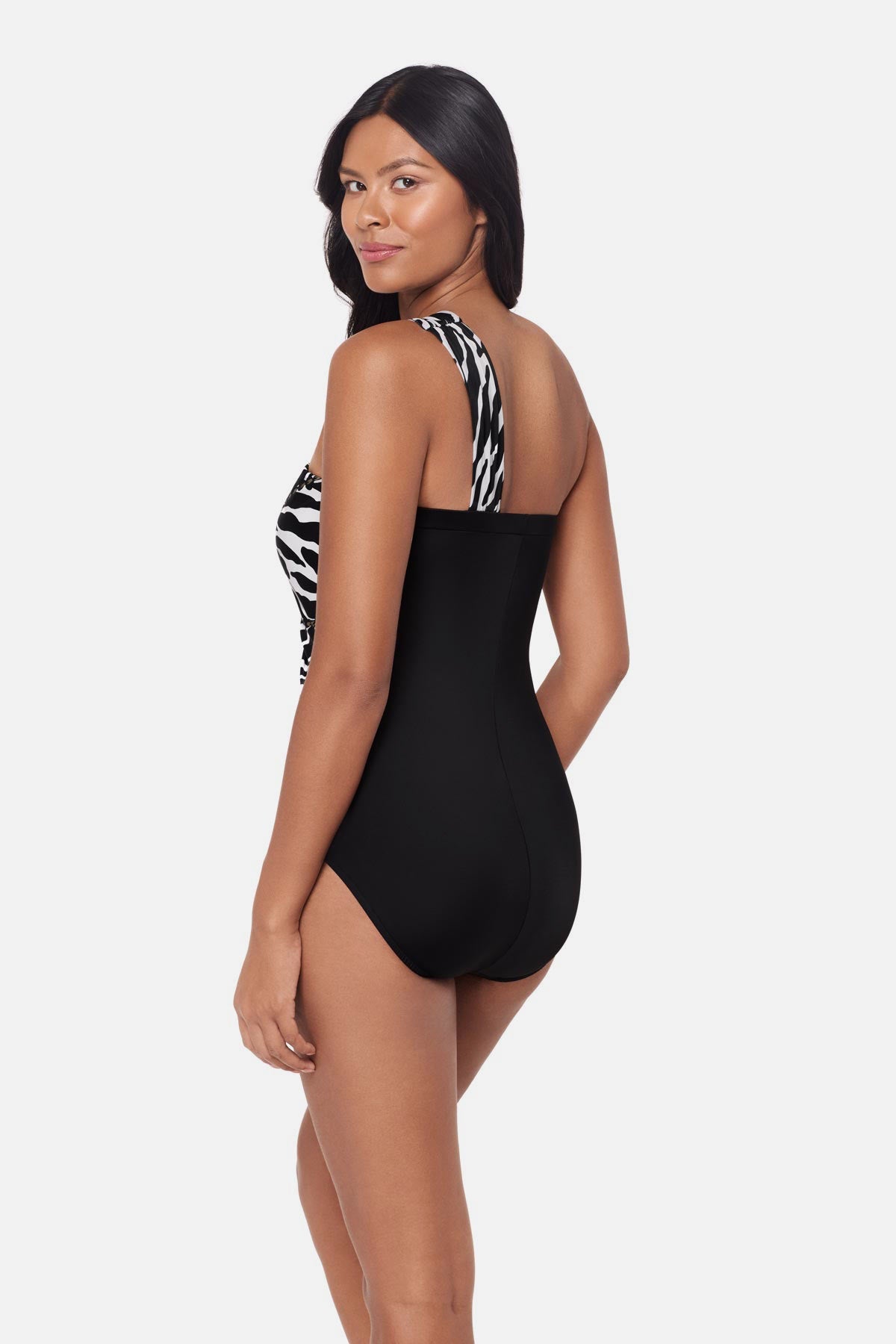 Miraclesuit Black/White Magicsuit Goddess One Piece in Sand Tracks