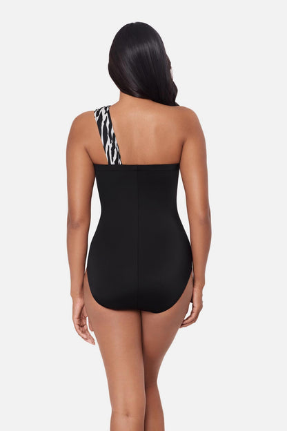 Miraclesuit Black/White Magicsuit Goddess One Piece in Sand Tracks