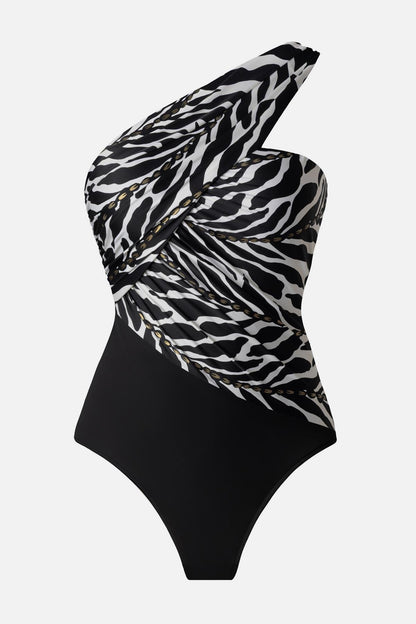 Miraclesuit Black/White Magicsuit Goddess One Piece in Sand Tracks
