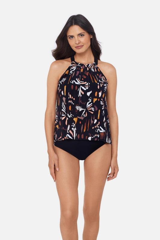 Miraclesuit Black/Multi Magicsuit Esme Tankini Top in Chrysalis