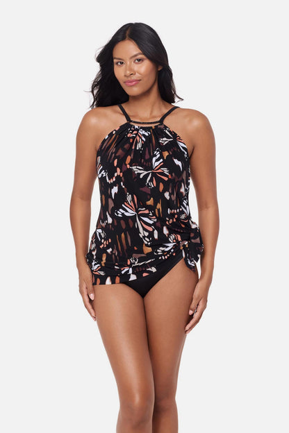 Miraclesuit Black/Multi Magicsuit Parker Swim Dress in Chrysalis