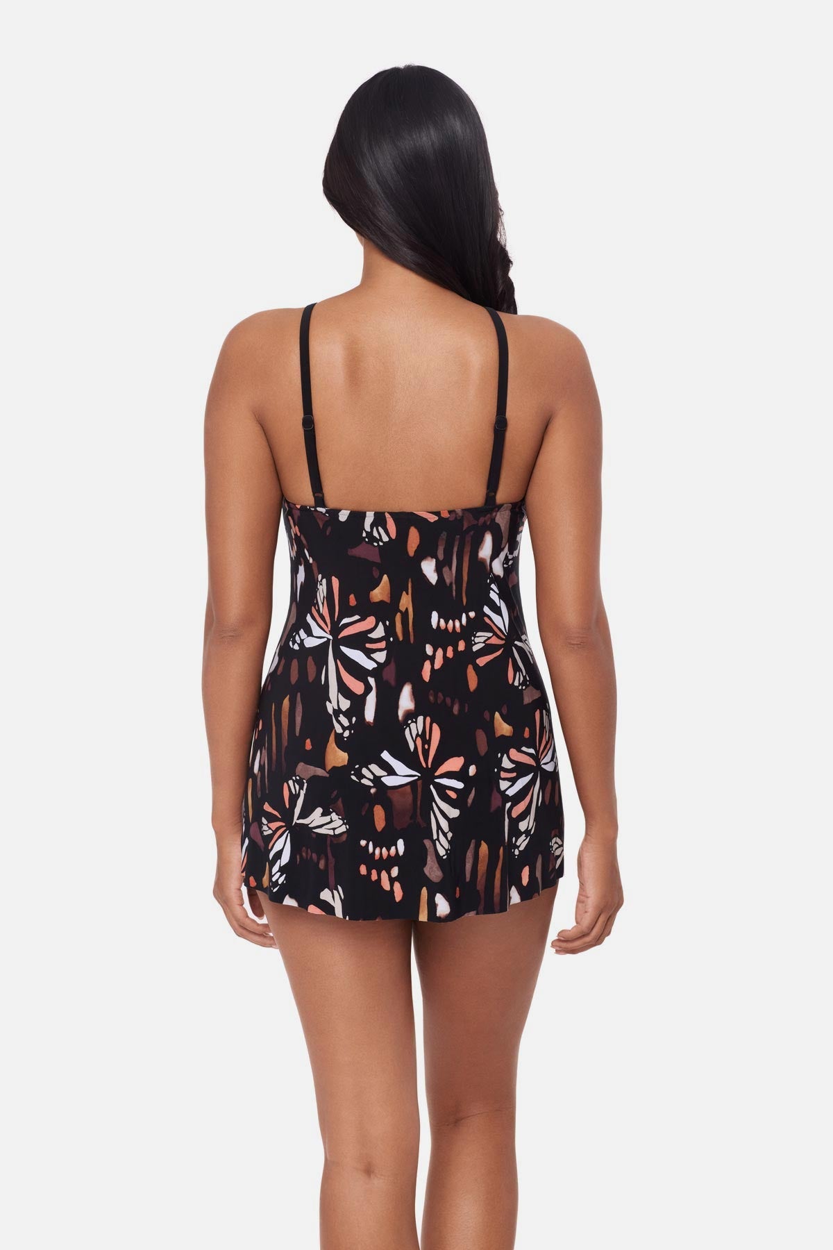 Miraclesuit Black/Multi Magicsuit Parker Swim Dress in Chrysalis