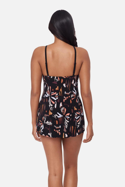 Miraclesuit Black/Multi Magicsuit Parker Swim Dress in Chrysalis