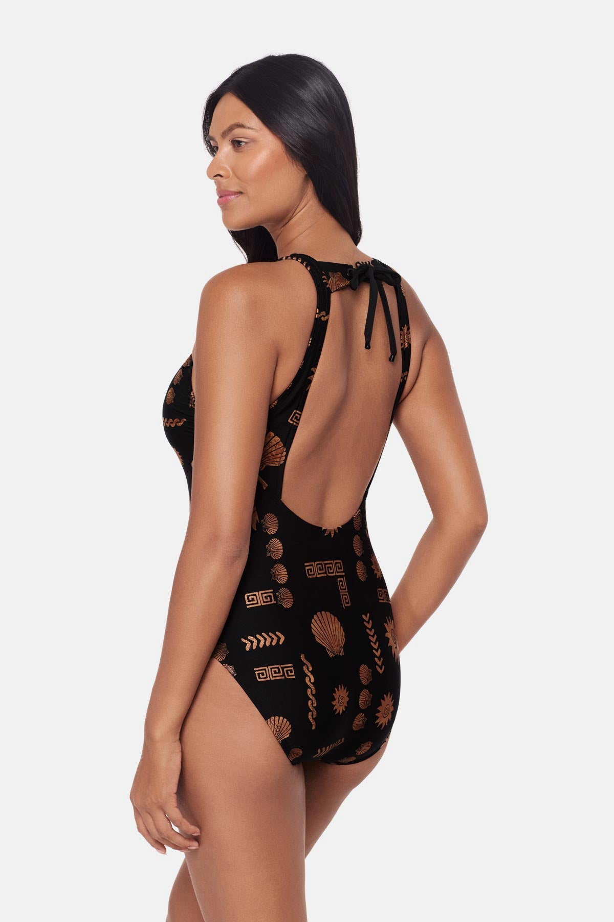 Miraclesuit Black/Multi Magicsuit Steffi One Piece in Clamdigger