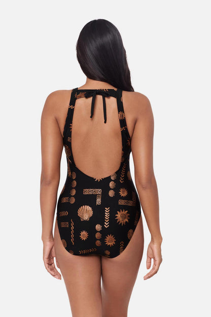 Miraclesuit Black/Multi Magicsuit Steffi One Piece in Clamdigger