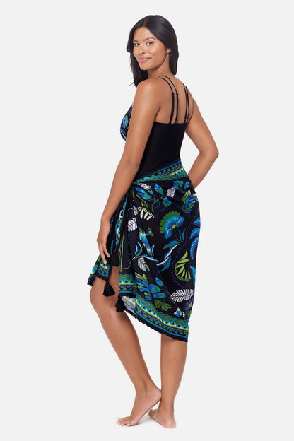 Miraclesuit Black/Multi Magicsuit Pareo Cover Up in Taj Mahal