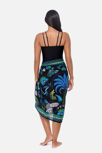 Miraclesuit Black/Multi Magicsuit Pareo Cover Up in Taj Mahal