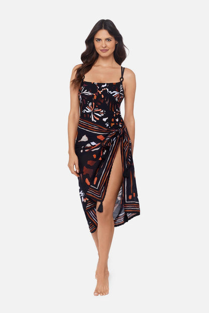 Miraclesuit Black/Multi Magicsuit Pareo Cover Up in Chrysalis