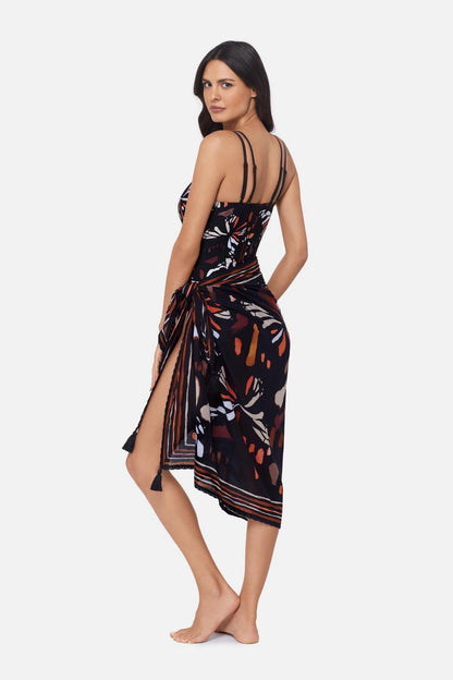 Miraclesuit Black/Multi Magicsuit Pareo Cover Up in Chrysalis