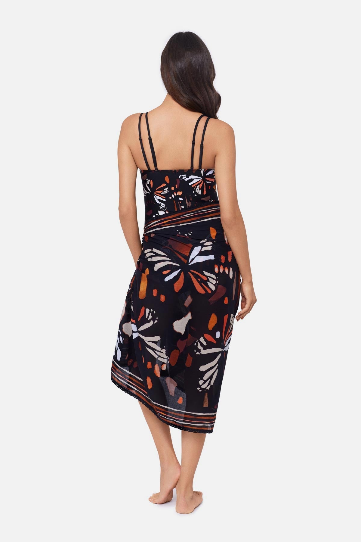 Miraclesuit Black/Multi Magicsuit Pareo Cover Up in Chrysalis