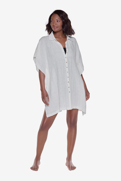 Miraclesuit Ivory Beach Shirt Cover Up in Ivory