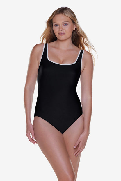 Miraclesuit Black Gem One Piece in Black