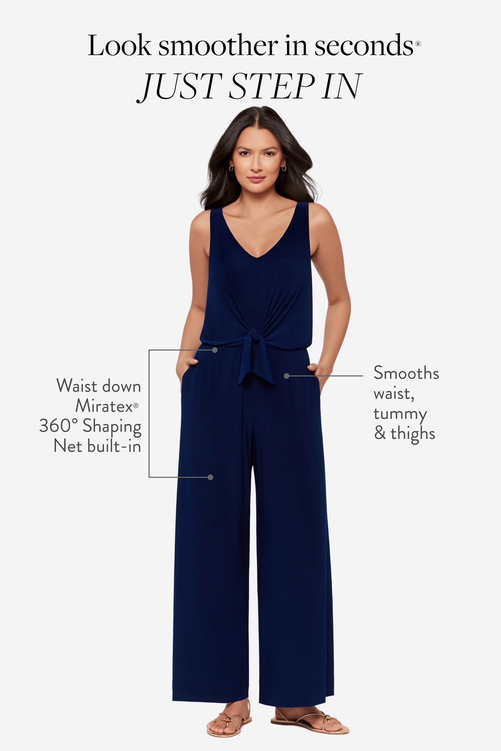Miraclesuit Navy Body by Jesi Shaping Jumpsuit in Navy