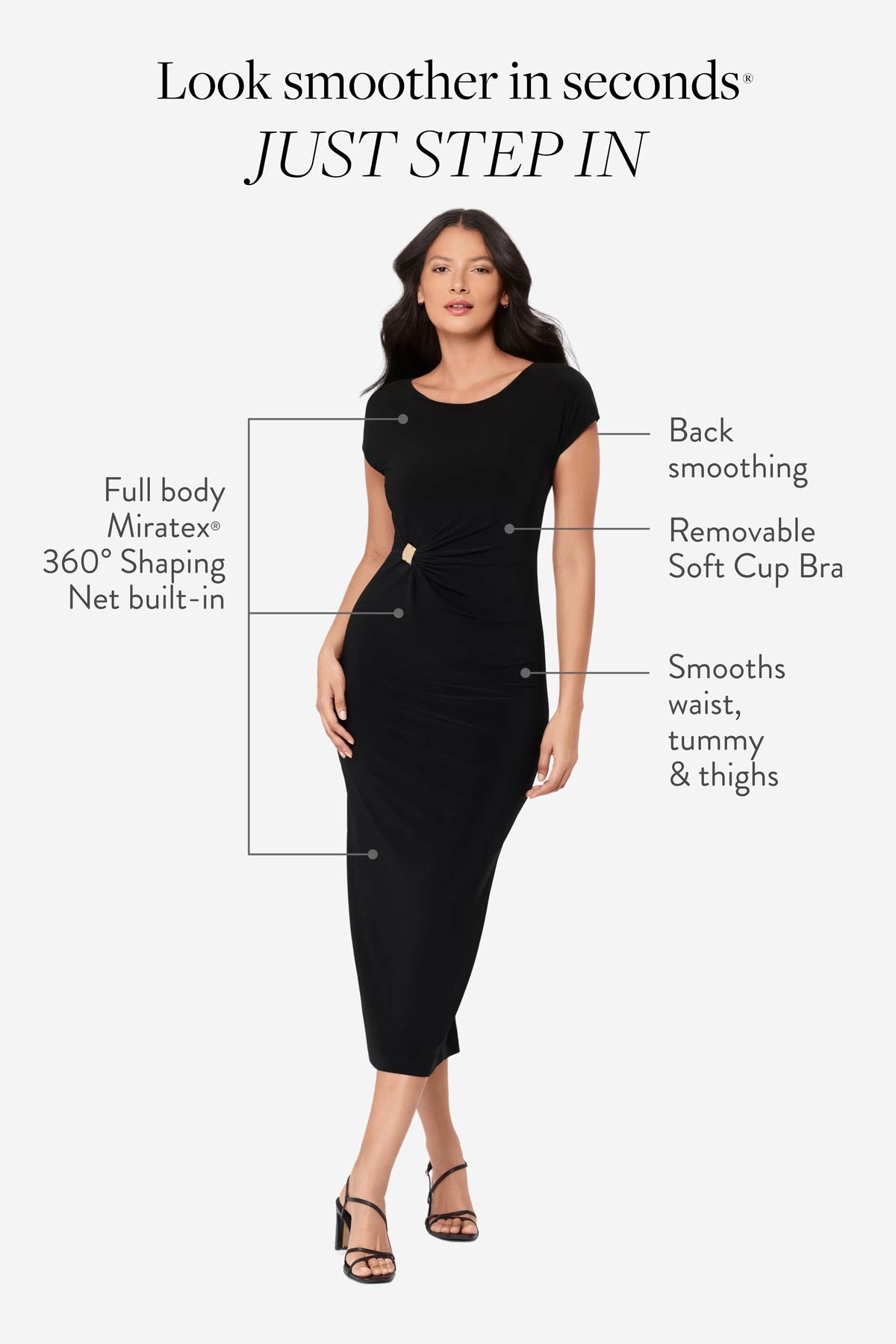 Miraclesuit Black Body by Isla Shaping Dress in Black