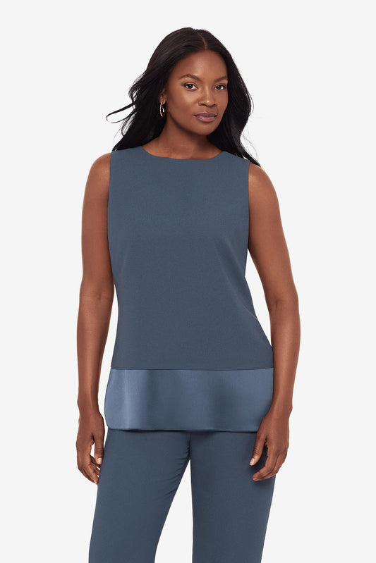 Miraclesuit Slate Crepe Layered Tunic in Slate