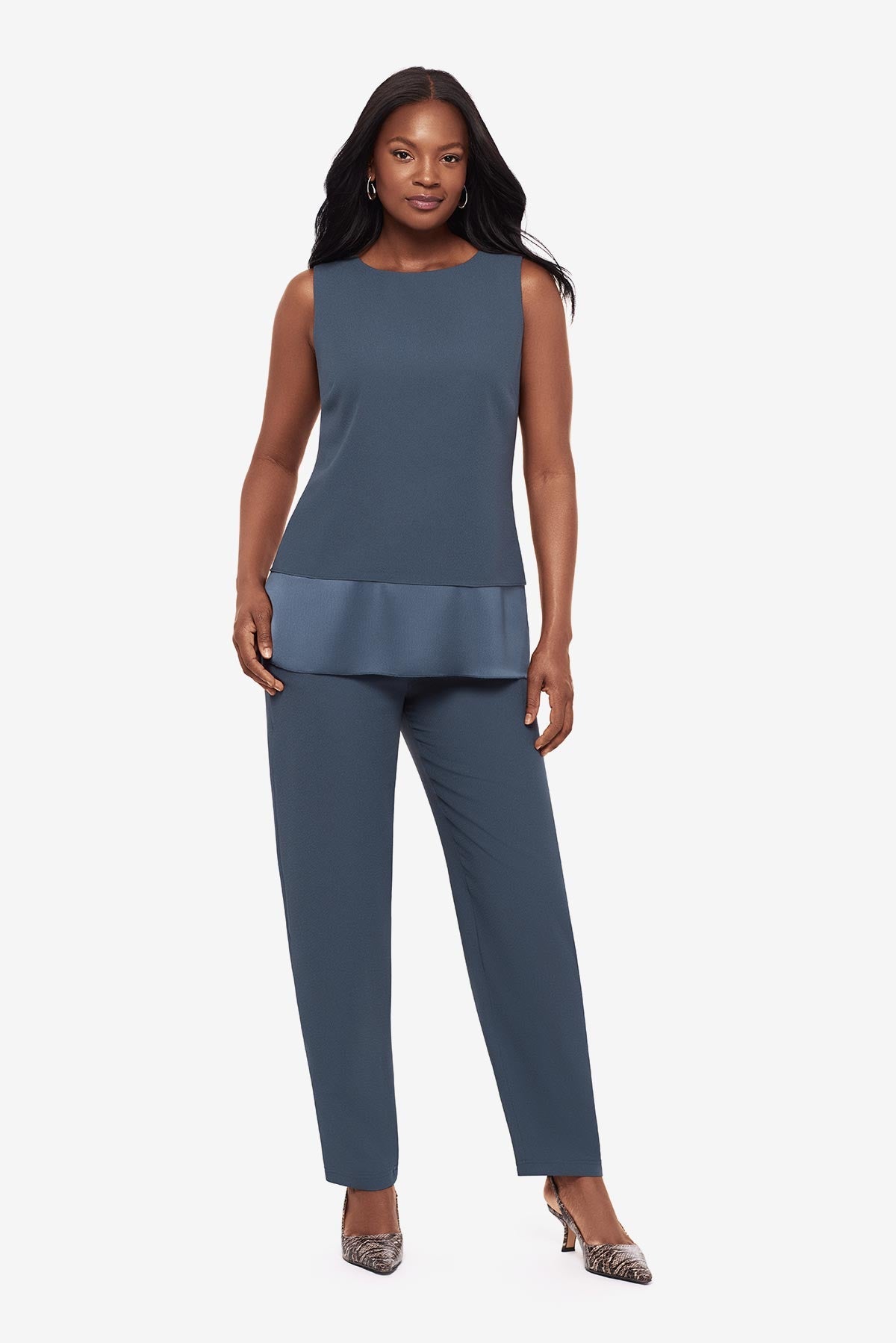 Miraclesuit Slate Crepe Layered Tunic in Slate